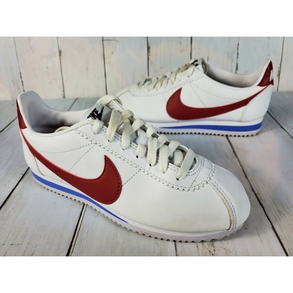 Nike Classic Cortez Forrest Gump Sneakers Women's Size 6 White Red Blue - Picture 1 of 10